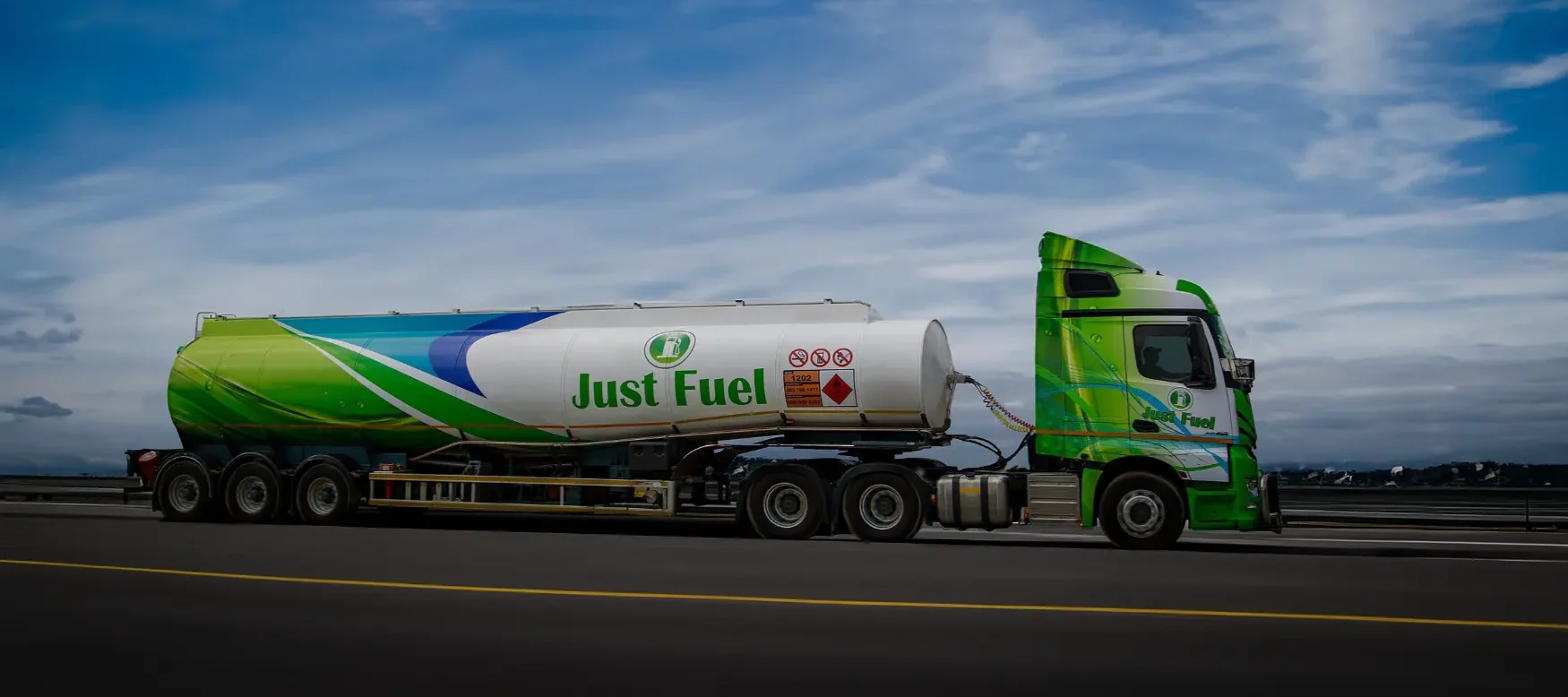 just fuel - bulk 50ppm diesel supplier - beautiful branded delivery truck on route